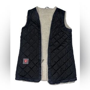PrimaLoft Quilted Sherpa Lined Vest Black Nylon Insulated Outdoor Workwear (M)